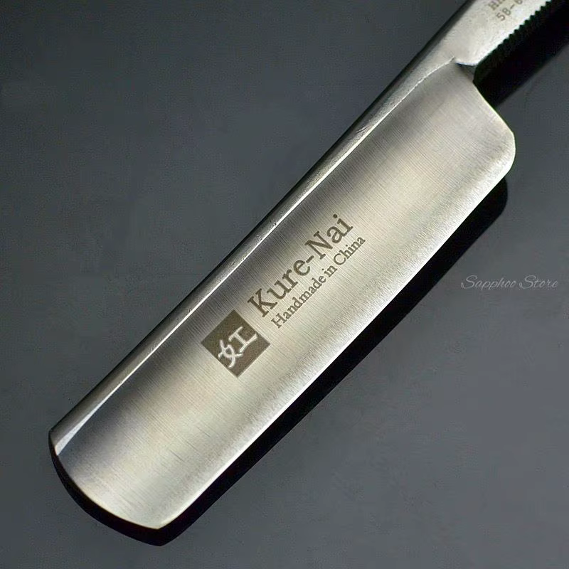 Rasoir droit en acier au carbone S45C pour salon de coiffure, manche en bois de santal, couteau de r
