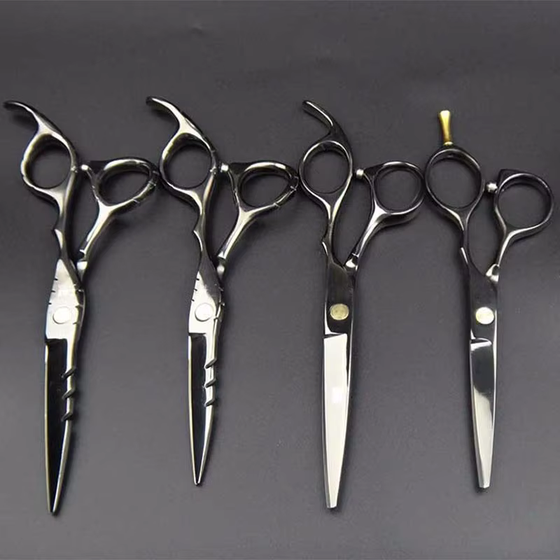 Ciseaux professionnels de barbier Qlating en titane japonais 440C, pour coiffeur 5.5 / 6.0, ciseaux