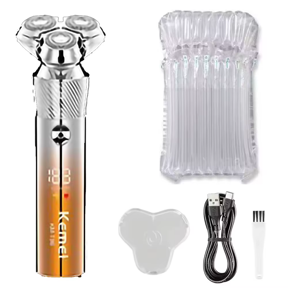 Kemei rasoir électrique professionnel pour hommes humide sec étanche LCD affichage rasoir électrique