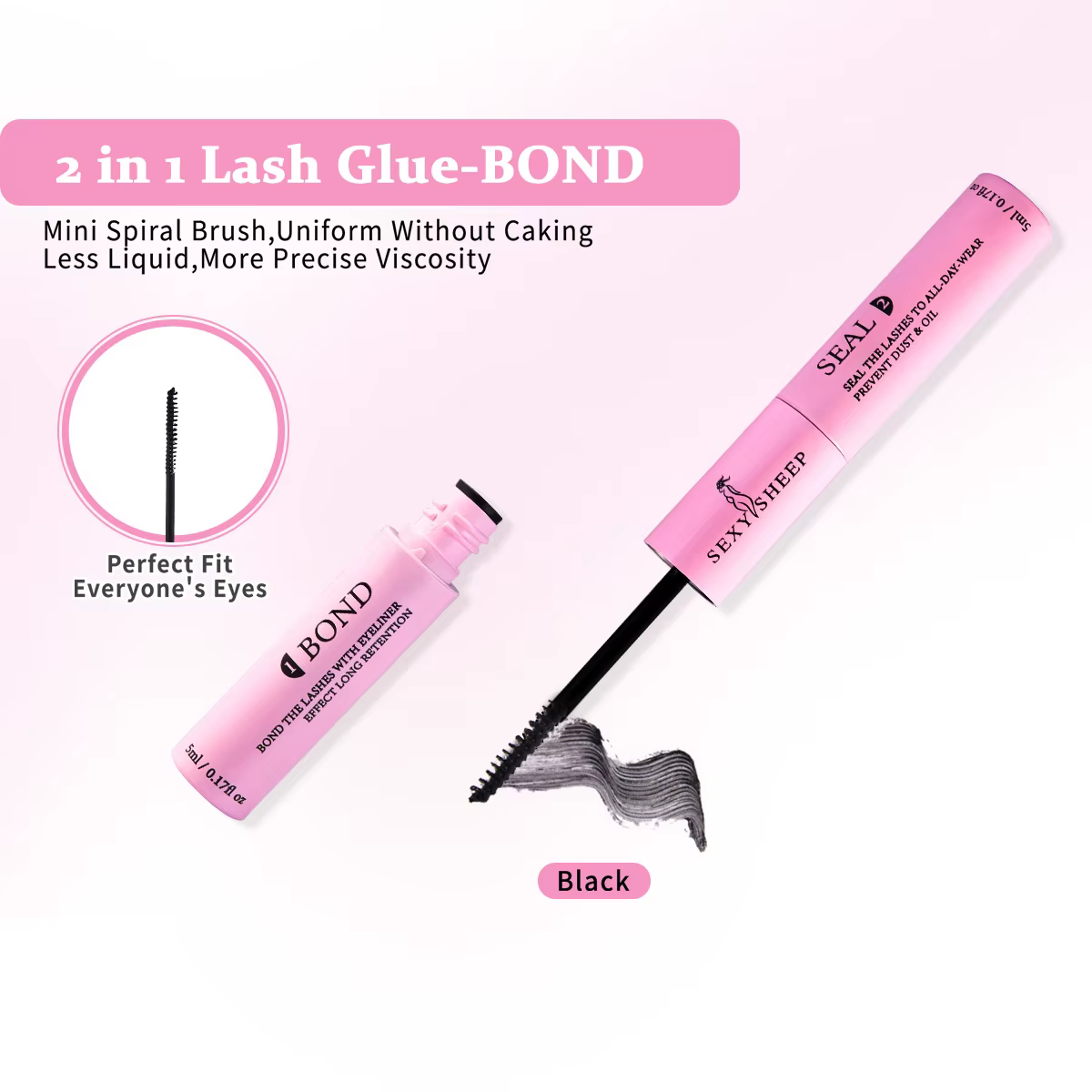Kit d'extension de cils DIY, bouquets de cils effet œil de chat avec colle et fixateur, cadeau idéal