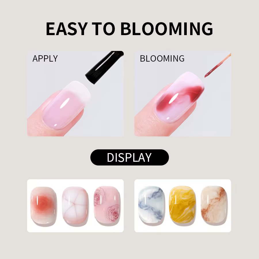 RS NAIL 12ml vernis Gel fleuri clair tremper UV LED Transparent fleur dégradé Gel Nail Art Semi Perm