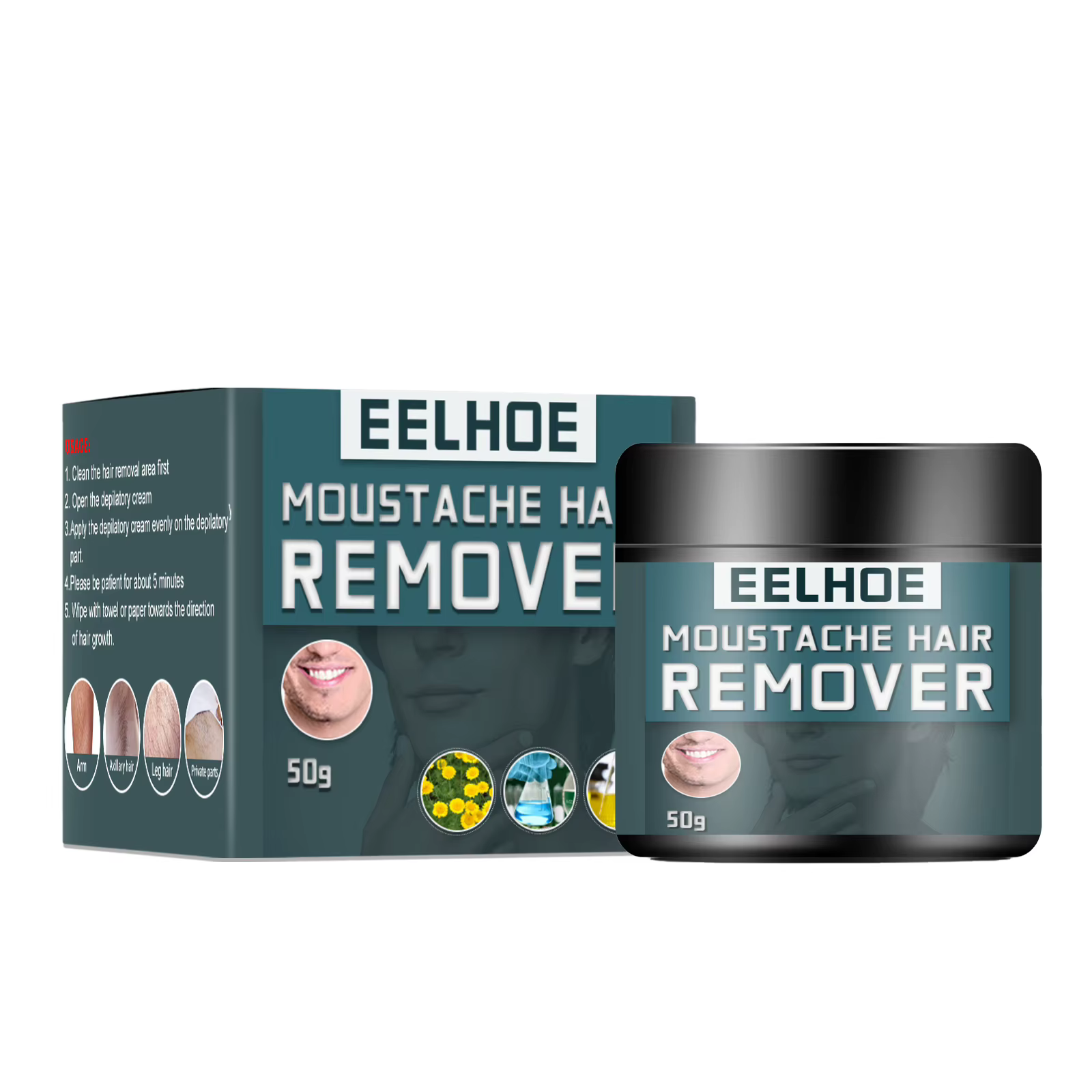 Crème dépilatoire pour hommes pour le visage, la barbe, les aisselles, les jambes et la poitrine, ac