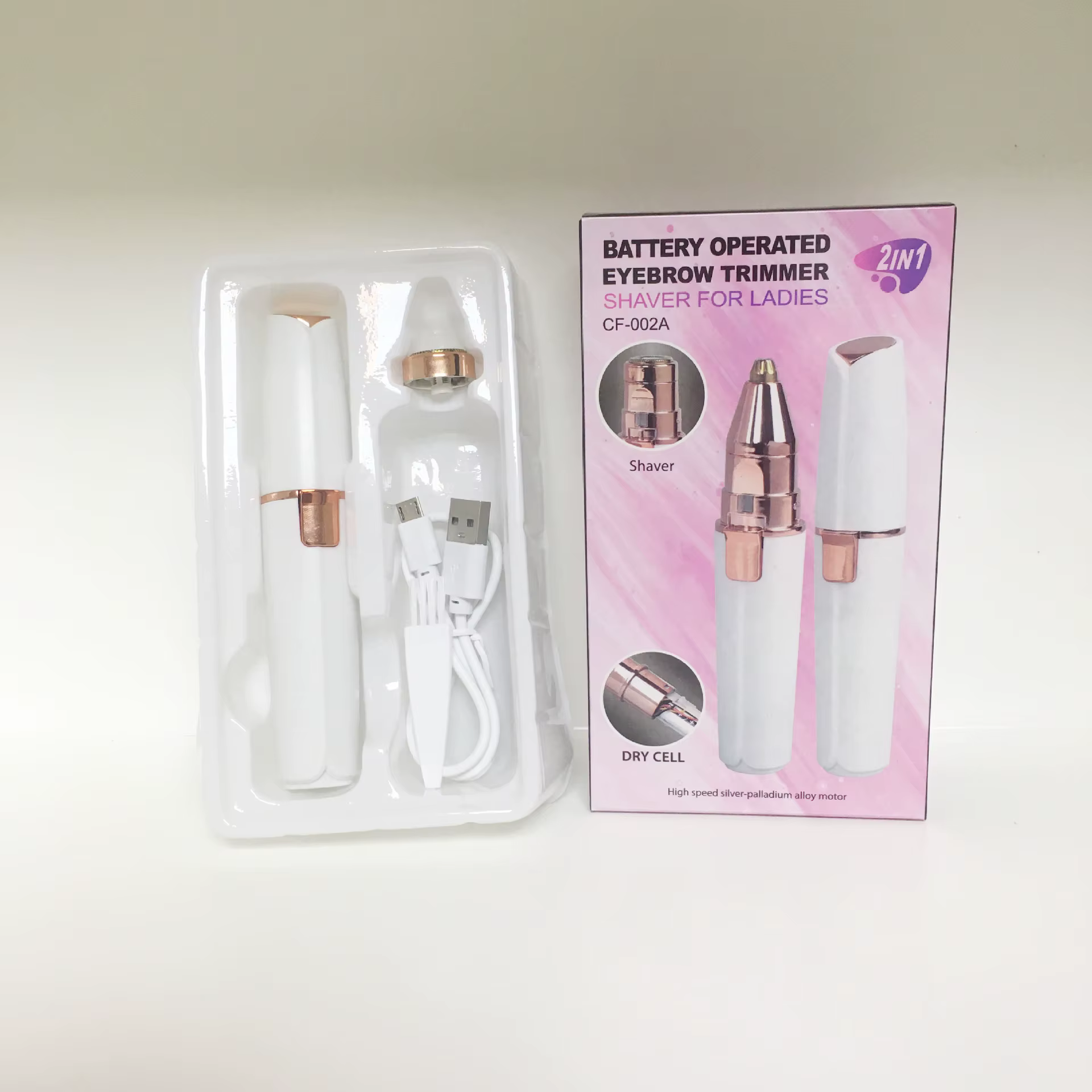 Portable 2 en 1 épilateur électrique rasoir de sourcils corps des femmes épilateur de lèvres du visa