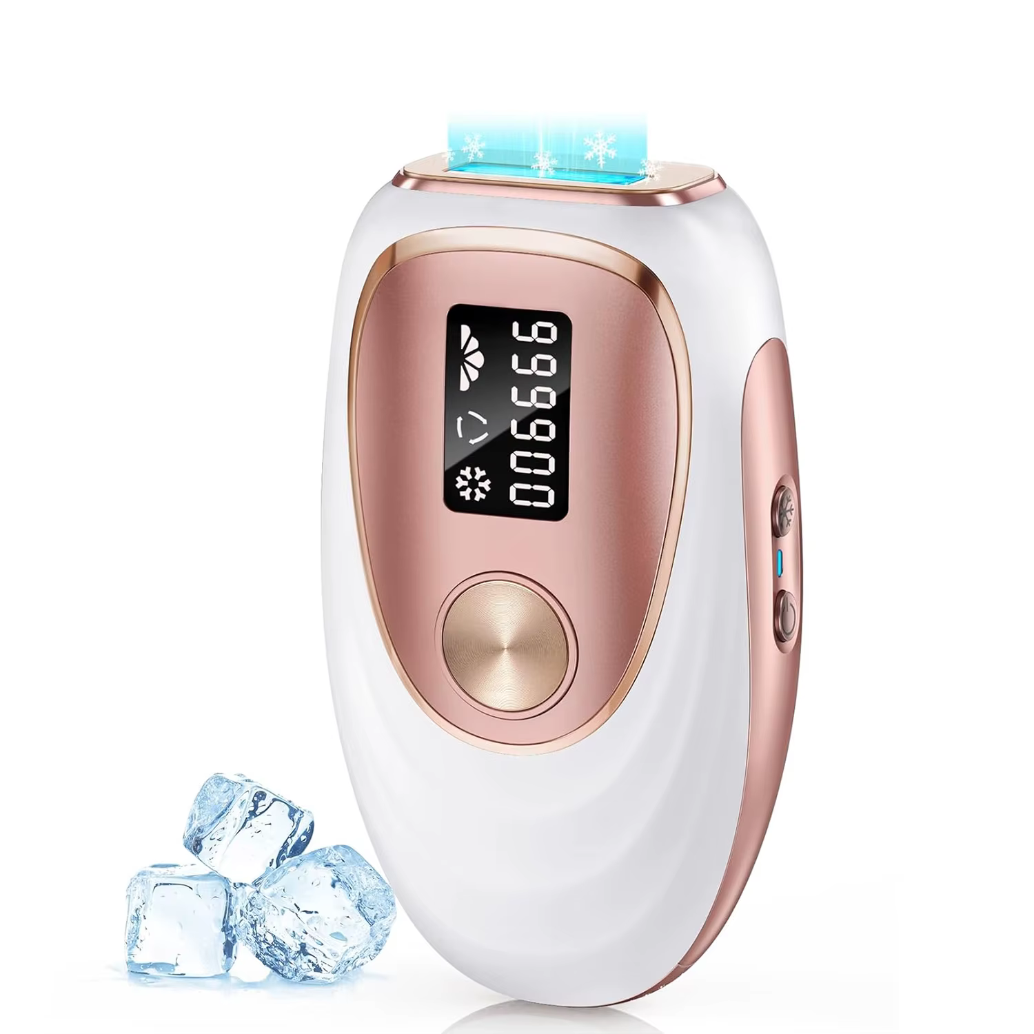 Appareil d'épilation IPL 999990 flashs, refroidissement par glace, épilation indolore, 5 niveaux d'é