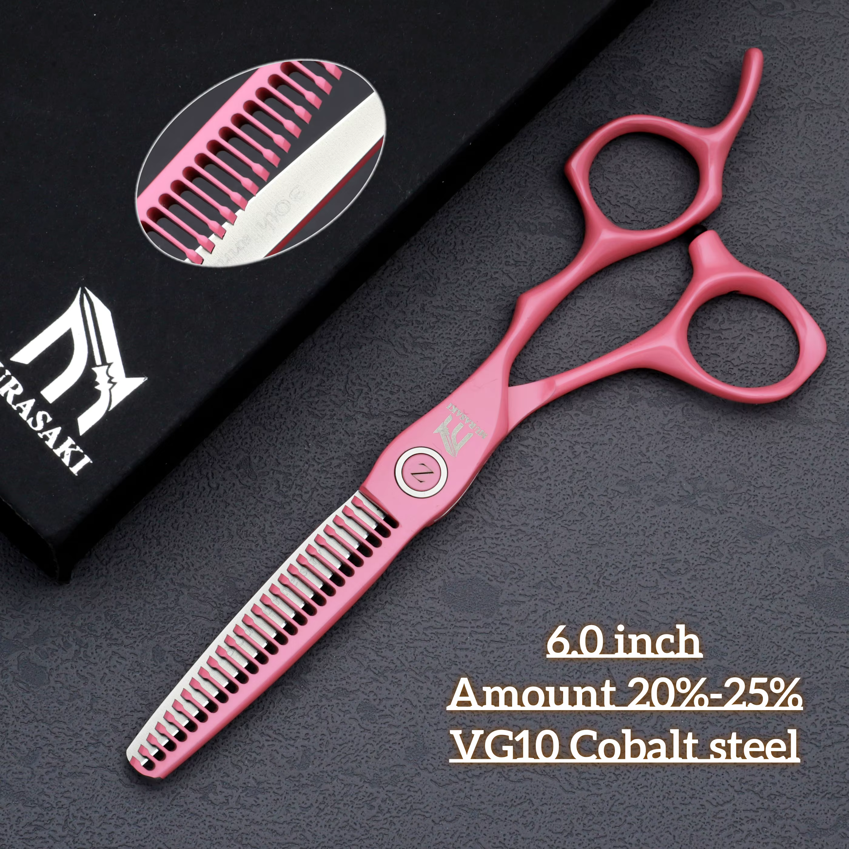 Ciseaux de barbier professionnels MURASAKI, cisailles amincissantes japonaises en acier VG10, poigné