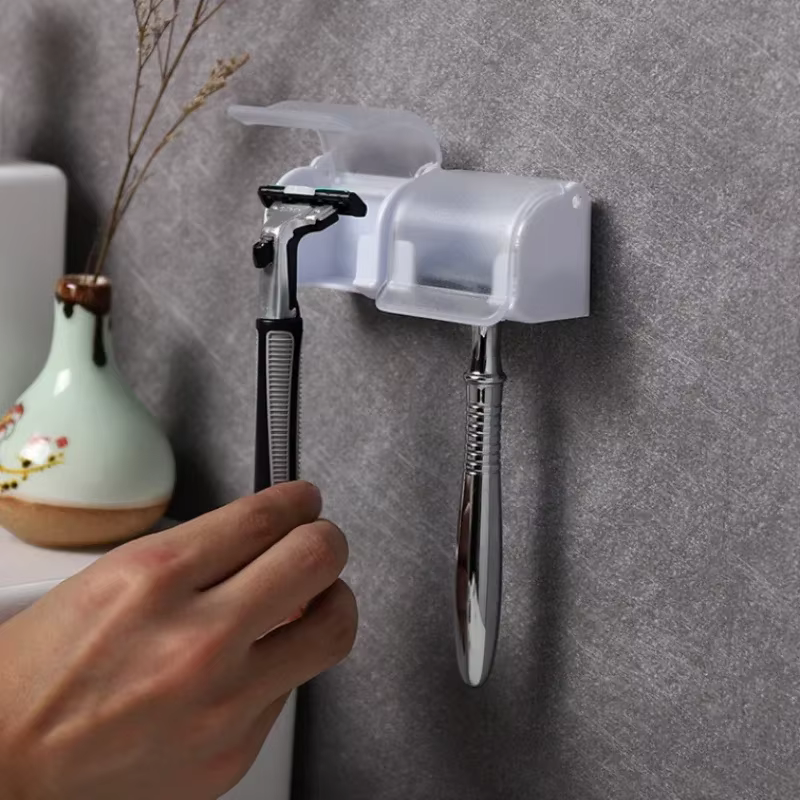 Boîte de support de rasoir anti-poussière, organisateur d'outils de rasage, étagère murale, ensemble