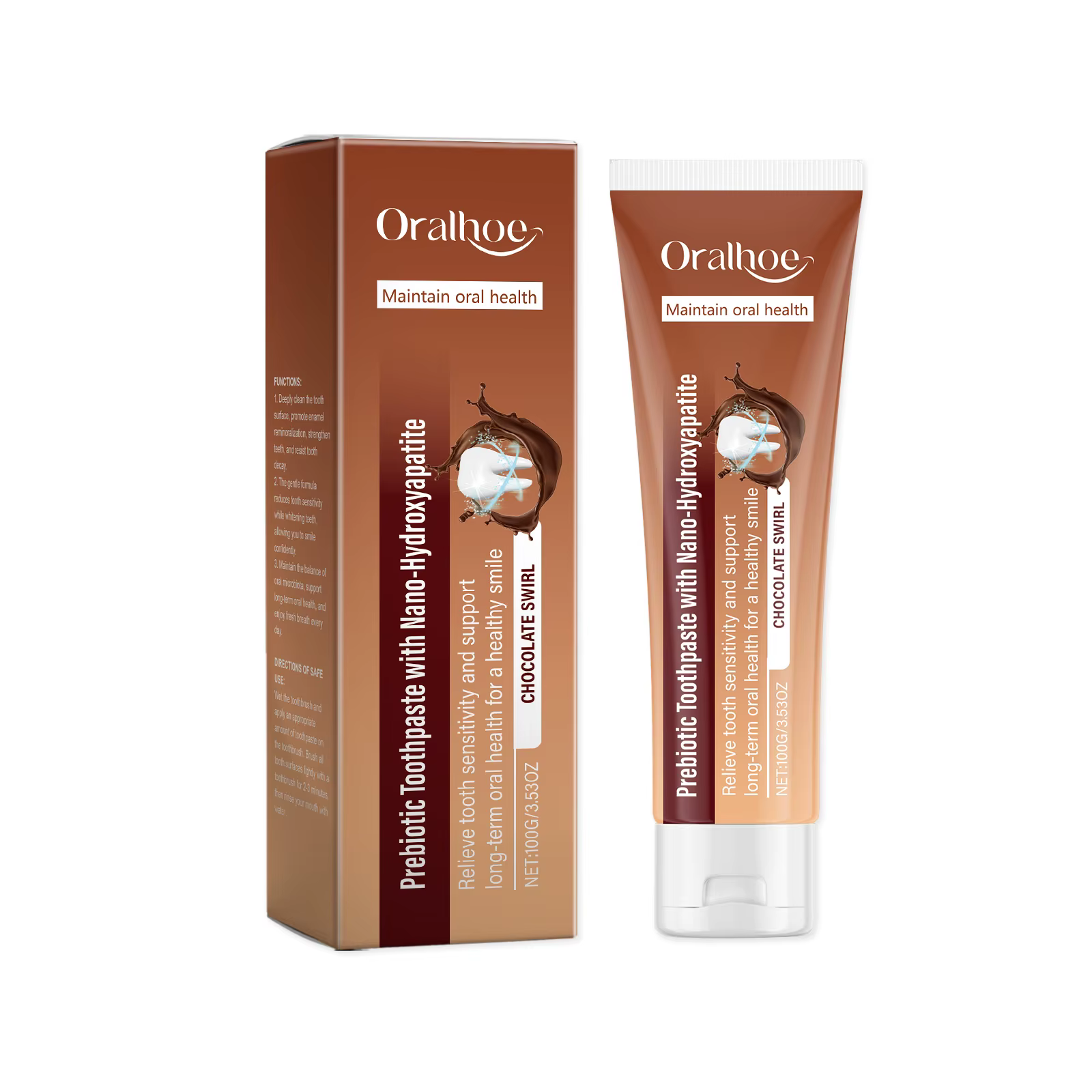 Dentifrice au chocolat - Nettoyage doux de la plaque dentaire et des taches, rafraîchit l'haleine et
