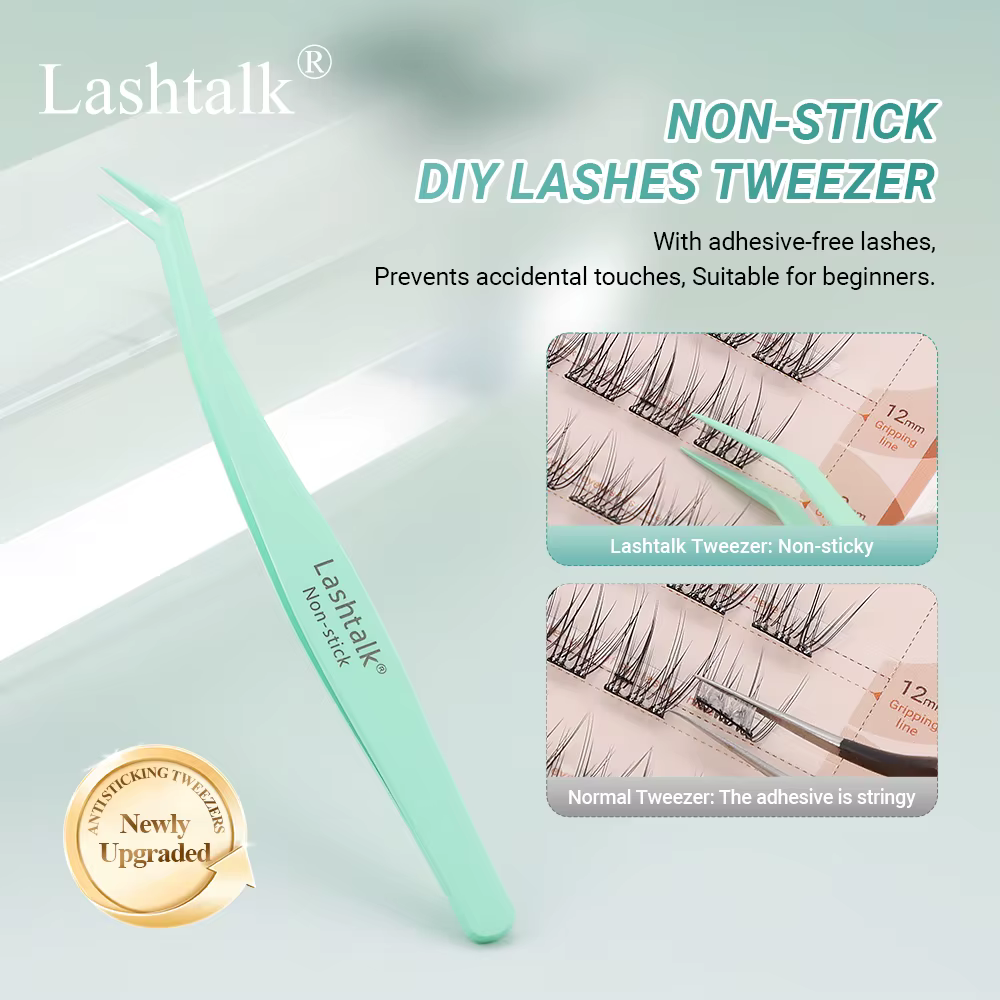 Lashtalk 1Pc bricolage cils pince à épiler antiadhésive pas collant Anti-adhésif faux cils avec cils