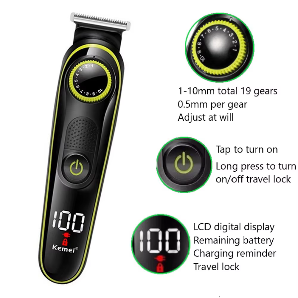 Kemei 696 tondeuse à cheveux électrique tondeuse multifonctionnelle pour hommes rasoir électrique po