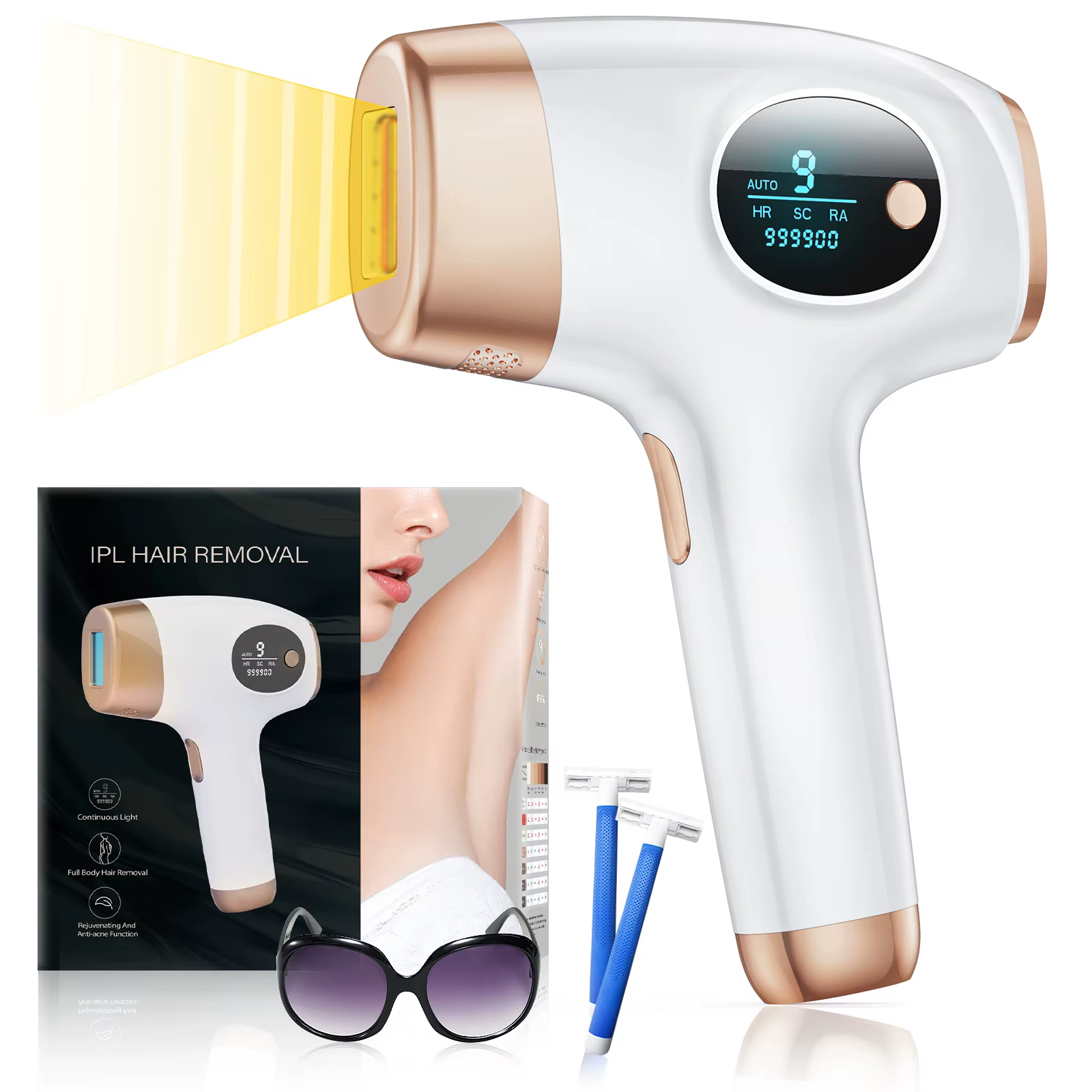 Appareil d'épilation au laser indolore pour hommes et femmes, épilateur à lumière pulsée IPL, épilat