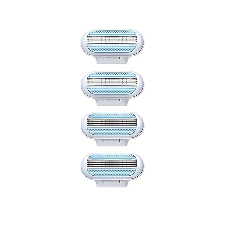 Rasoir de sécurité pour femmes avec 1 manche + 4/8 lames, pour le visage, les jambes, les aisselles,