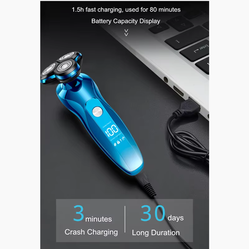 Rasoir électrique ZOZEN, tondeuse à barbe rechargeable avec interrupteur tactile, machine à raser et
