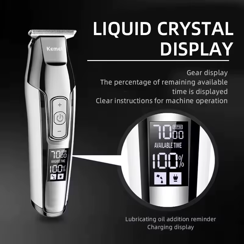 Kemei KM-5027 tondeuse à cheveux électrique originale tondeuse à cheveux Rechargeable affichage LCD
