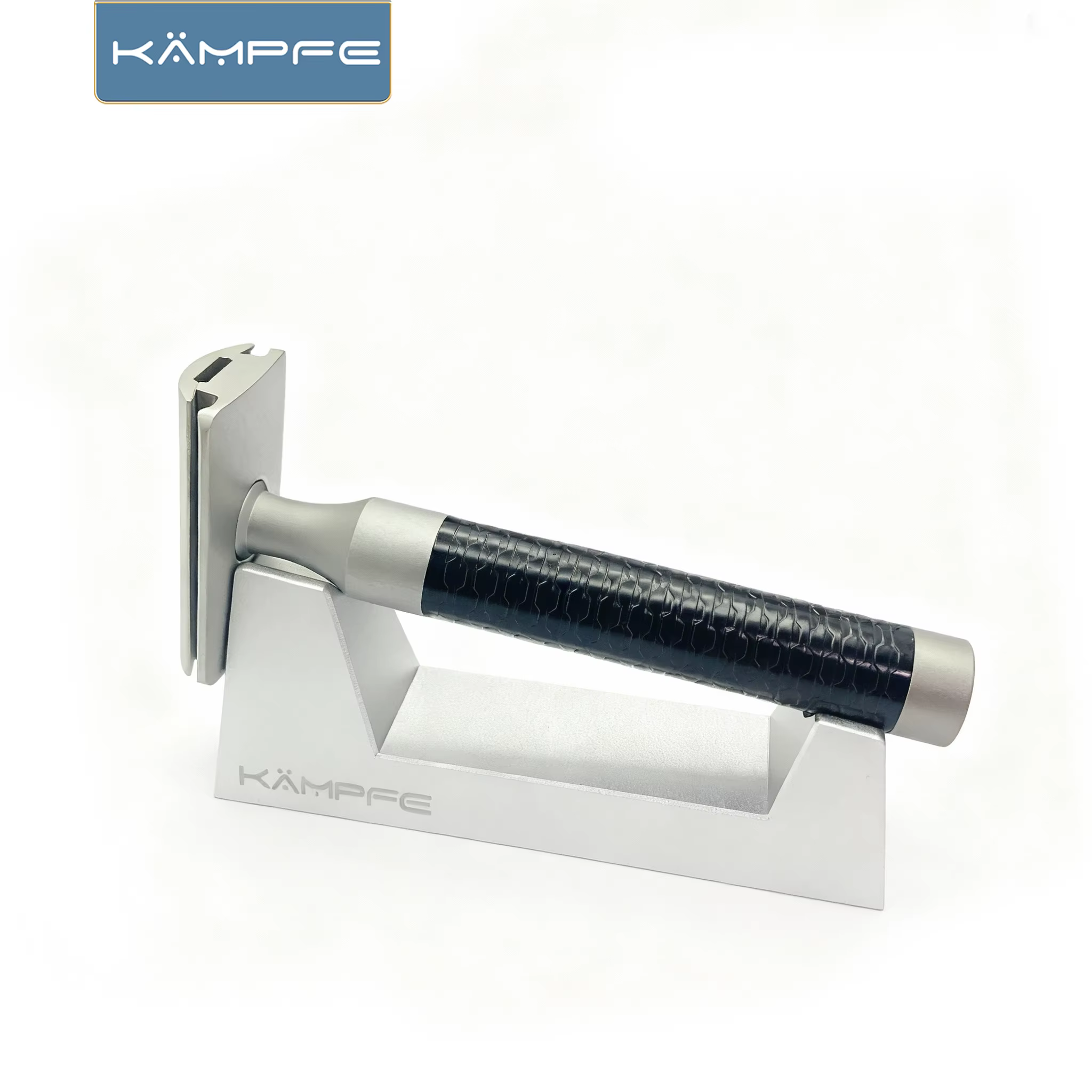 Rasoir de sécurité manuel en acier inoxydable KAMPFE, rasoir à double tranchant de style ancien avec