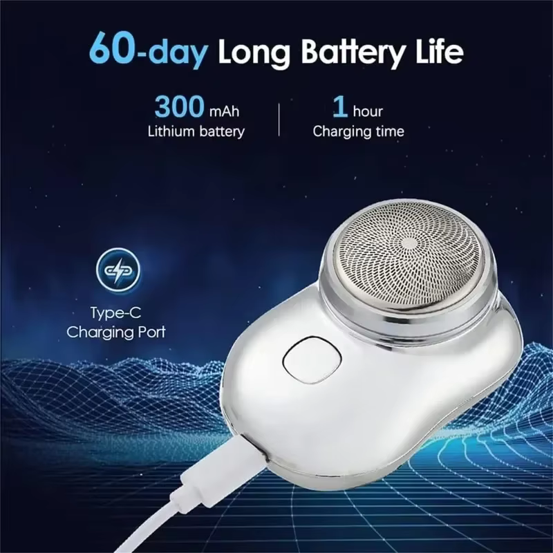 Rasoir de voyage portable avec chargement USB, affichage de puissance LED, mini rasoir électrique ét