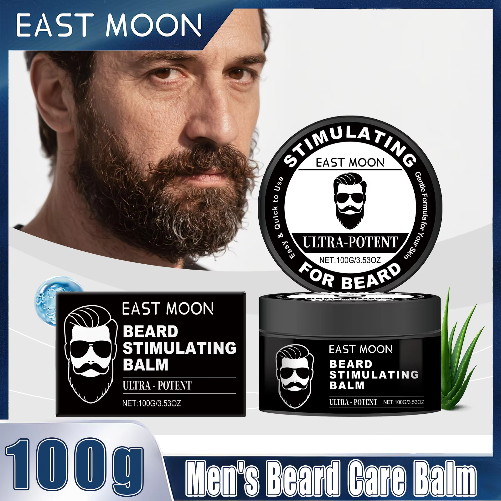 Baume à barbe pour hommes, soins pour le visage et les cheveux, cire de croissance, épaississement, 