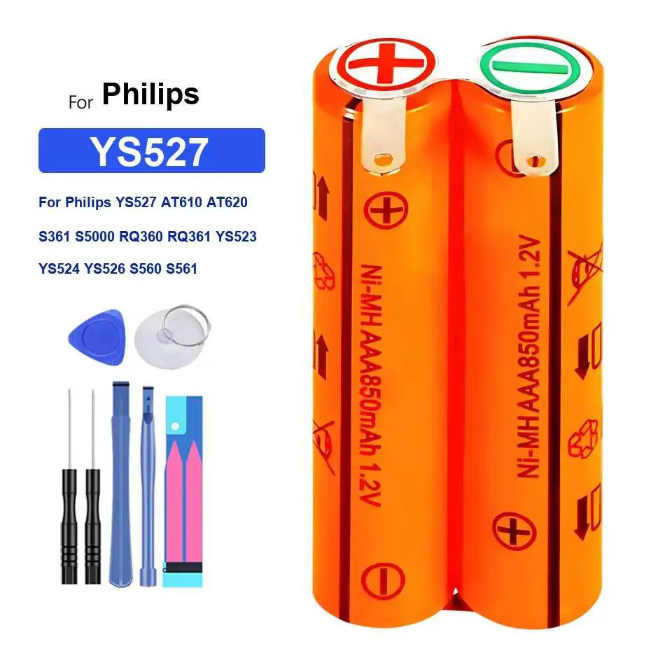Batterie de rasoir 1000mAh pour Philips YS527 AT610 AT620 S361 S5000 RQ360 RQ361 YS523 YS524 YS526 S