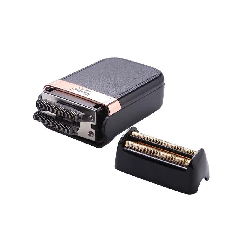 Kemei rasoir électrique pour hommes à la mode hommes coque en cuir étanche Rechargeable professionne