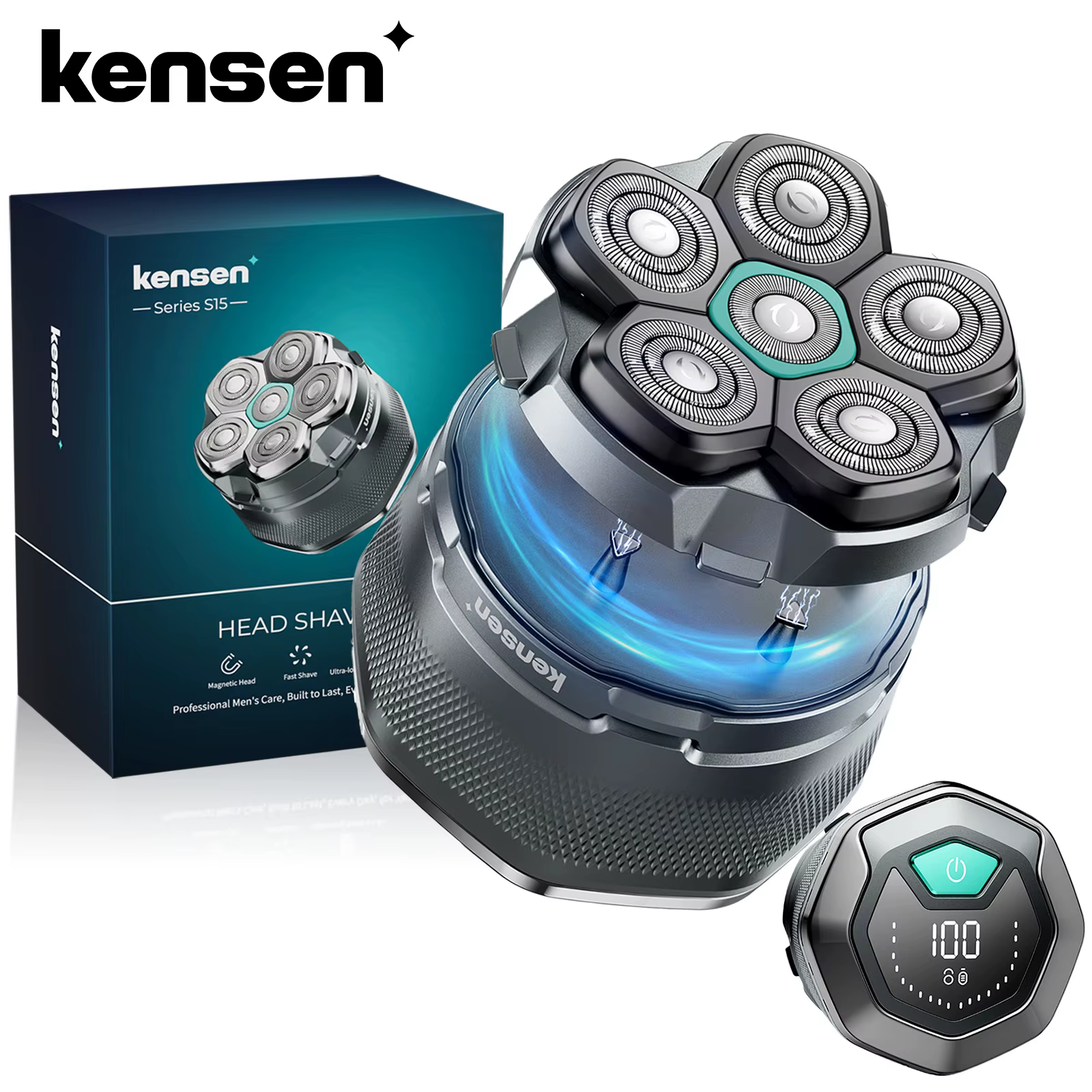 KENSEN 6D rasoir électrique flottant magnétique pour hommes tête humide/sèche rasoir tondeuse à chev