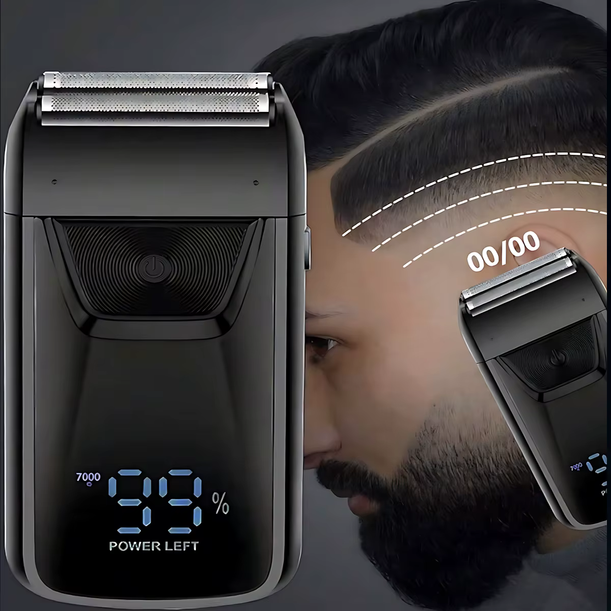 Homme barbe rasoir tondeuse électrique flottant tondeuse poitrine jambe cheveux portable rasoir LCD