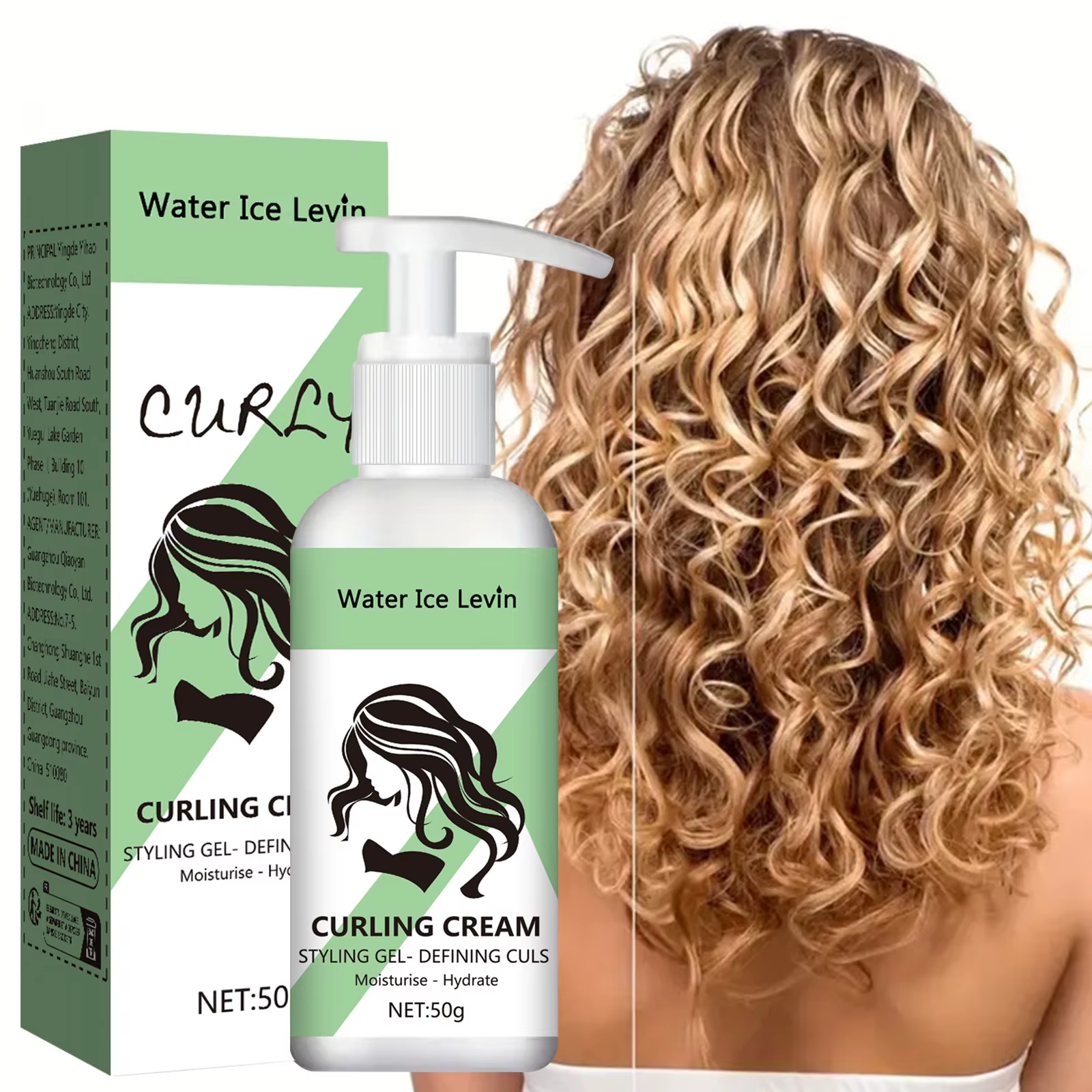 Crème coiffante pour boucles. Hydrate, nourrit et définit les boucles. Contrôle les frisottis, boost