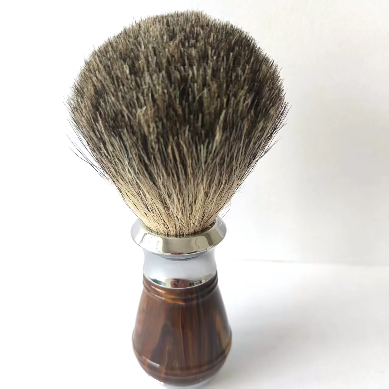 Brosse de rasage en laine mélangée en poils de blaireau - avec manche en alliage acrylique/zinc - ra