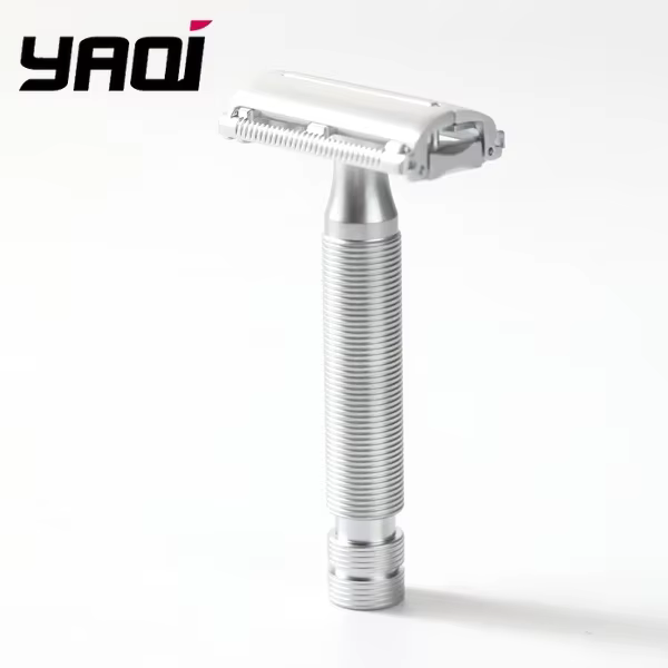 Rasoir de sécurité Yaqi Monarch 2026, finition chrome mat, pour homme, rasoir manuel à double tranch