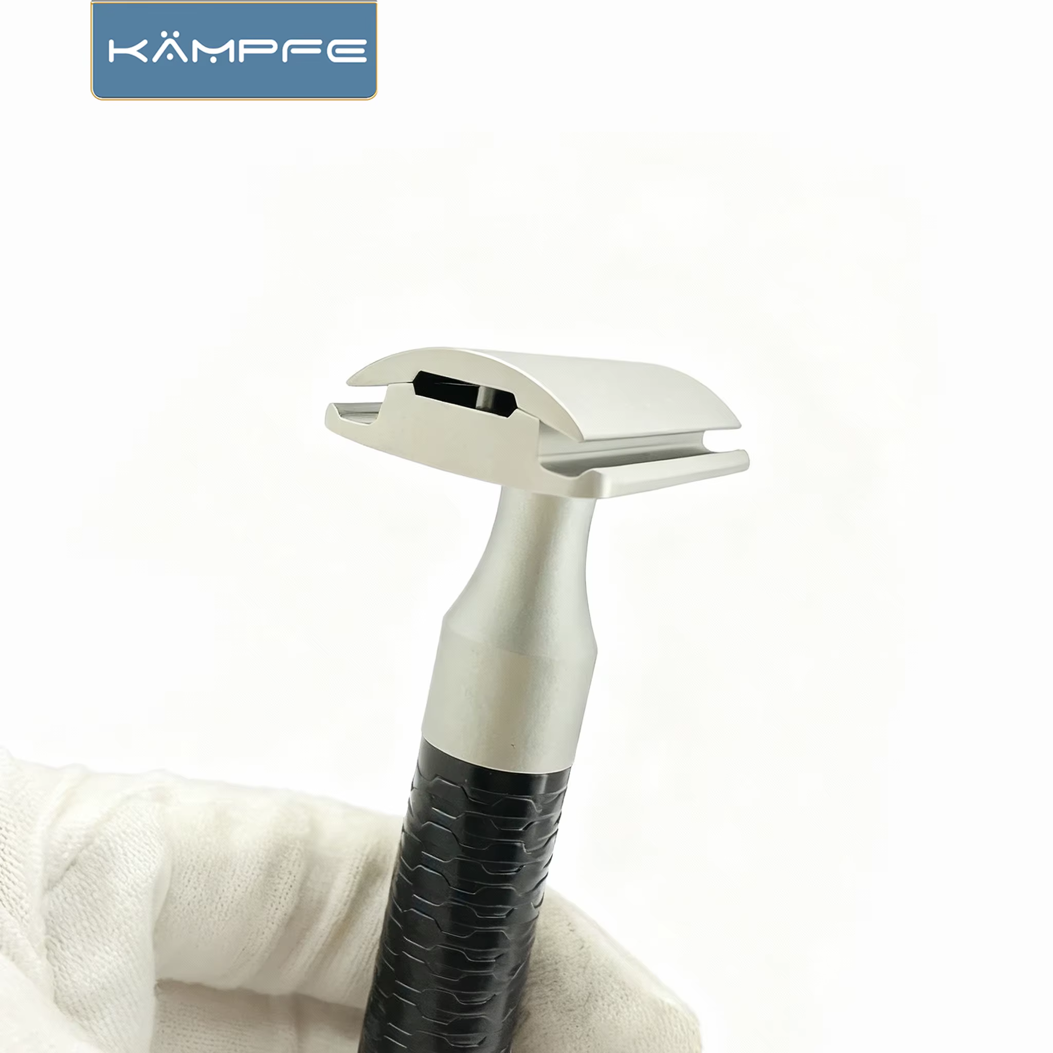 Rasoir de sécurité manuel en acier inoxydable KAMPFE, rasoir à double tranchant de style ancien avec