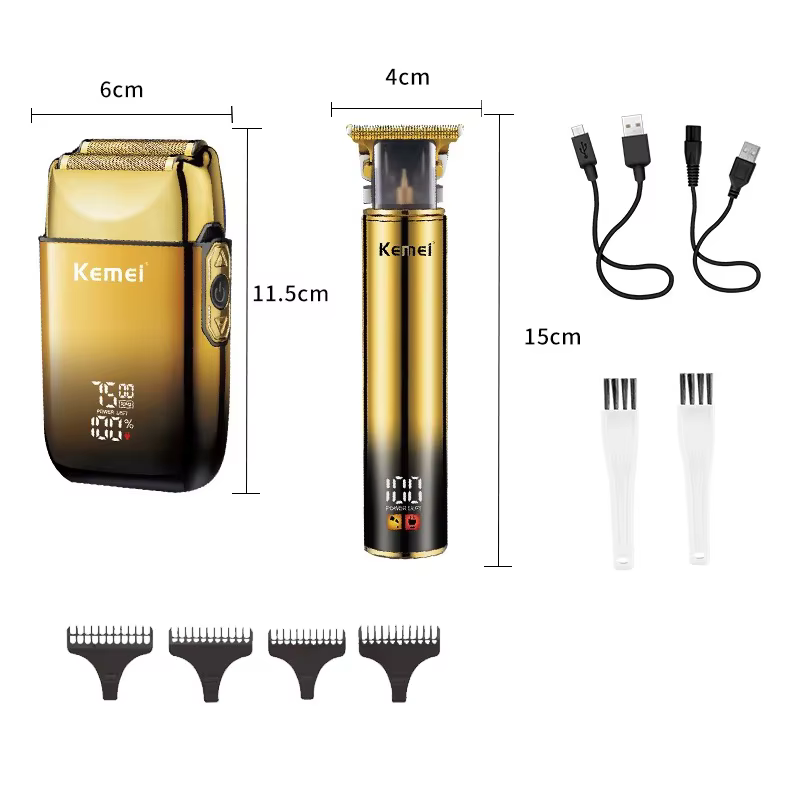 Kemei-Tondeuse à cheveux électrique professionnelle pour hommes rasoir en feuille d'aluminium tondeu