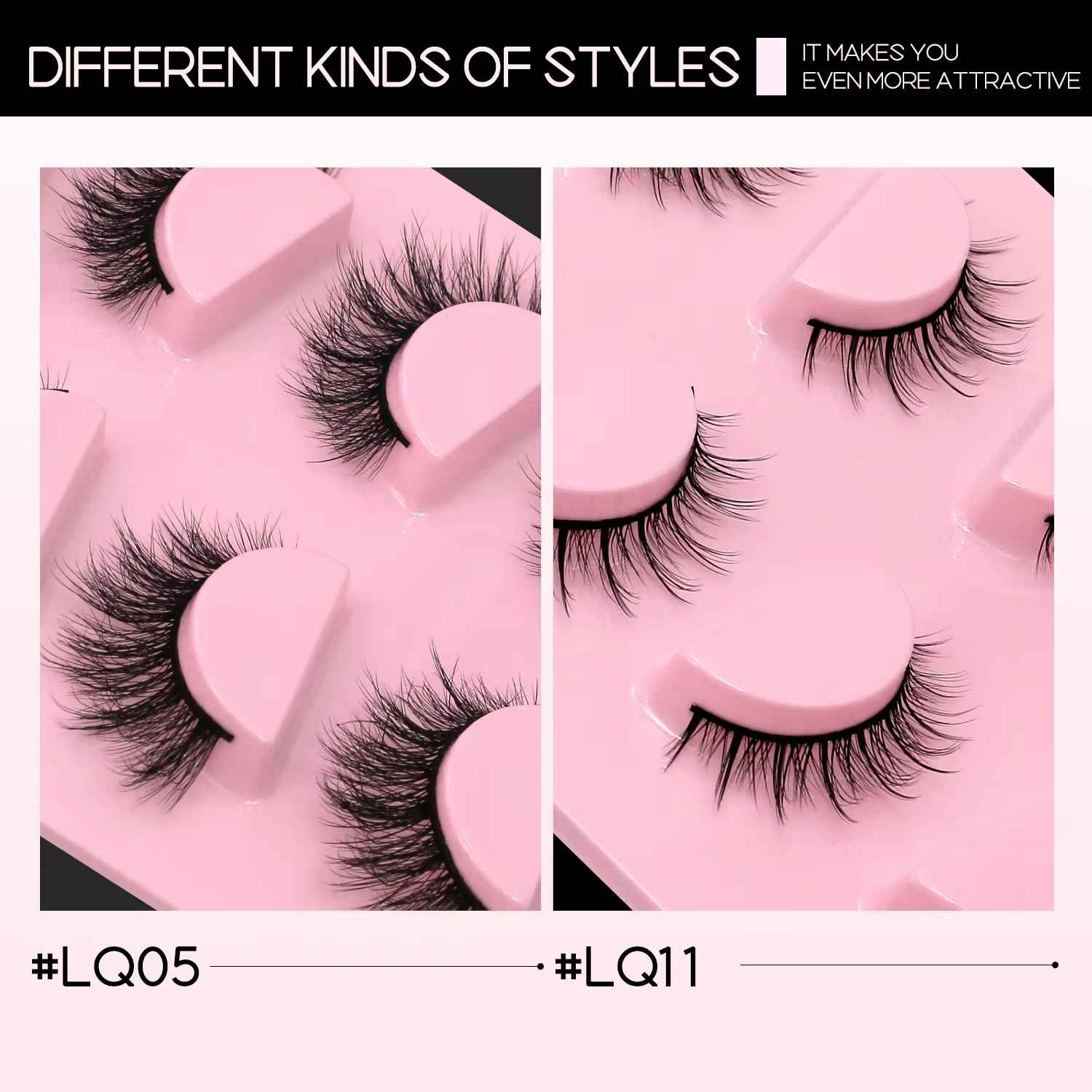 Veltrinay faux cils 3D Manga cils moelleux Volume croisé conception plume lumière Extensions de cils