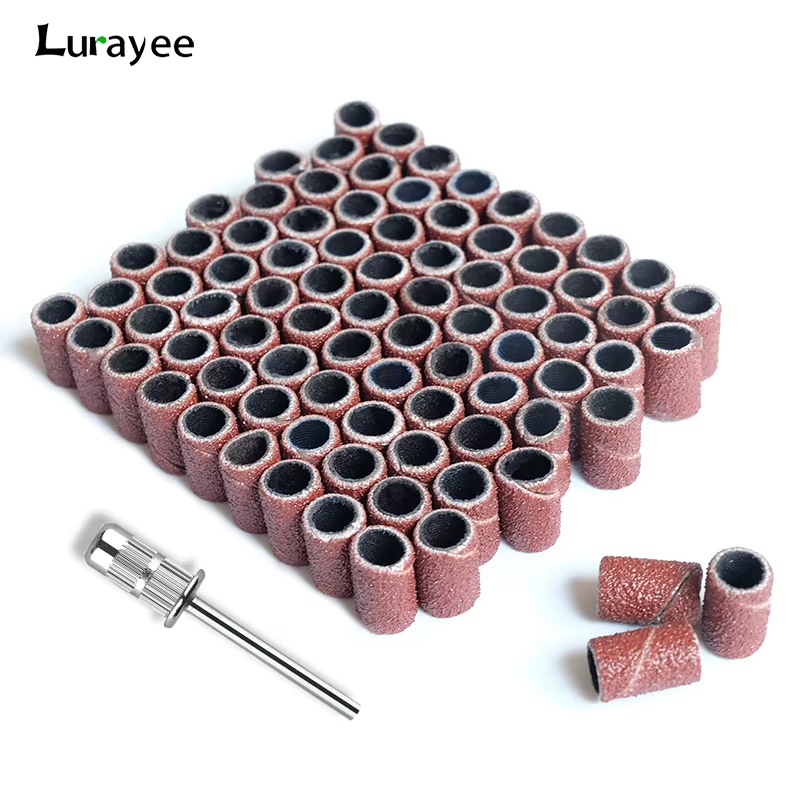 100/50/25 pièces bandes d'anneau de ponçage des ongles manucure électrique forets à ongles 80/120/18