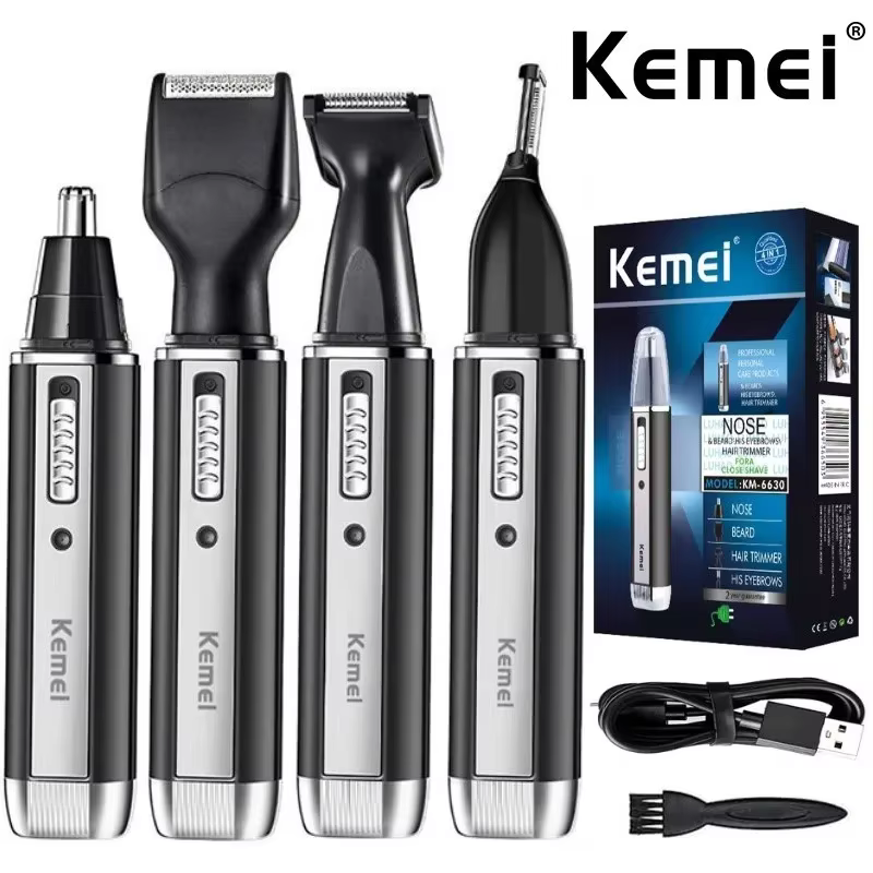 Kemei 4 en 1 tondeuse pour hommes tondeuse électrique nez et oreilles tondeuse Rechargeable pour che