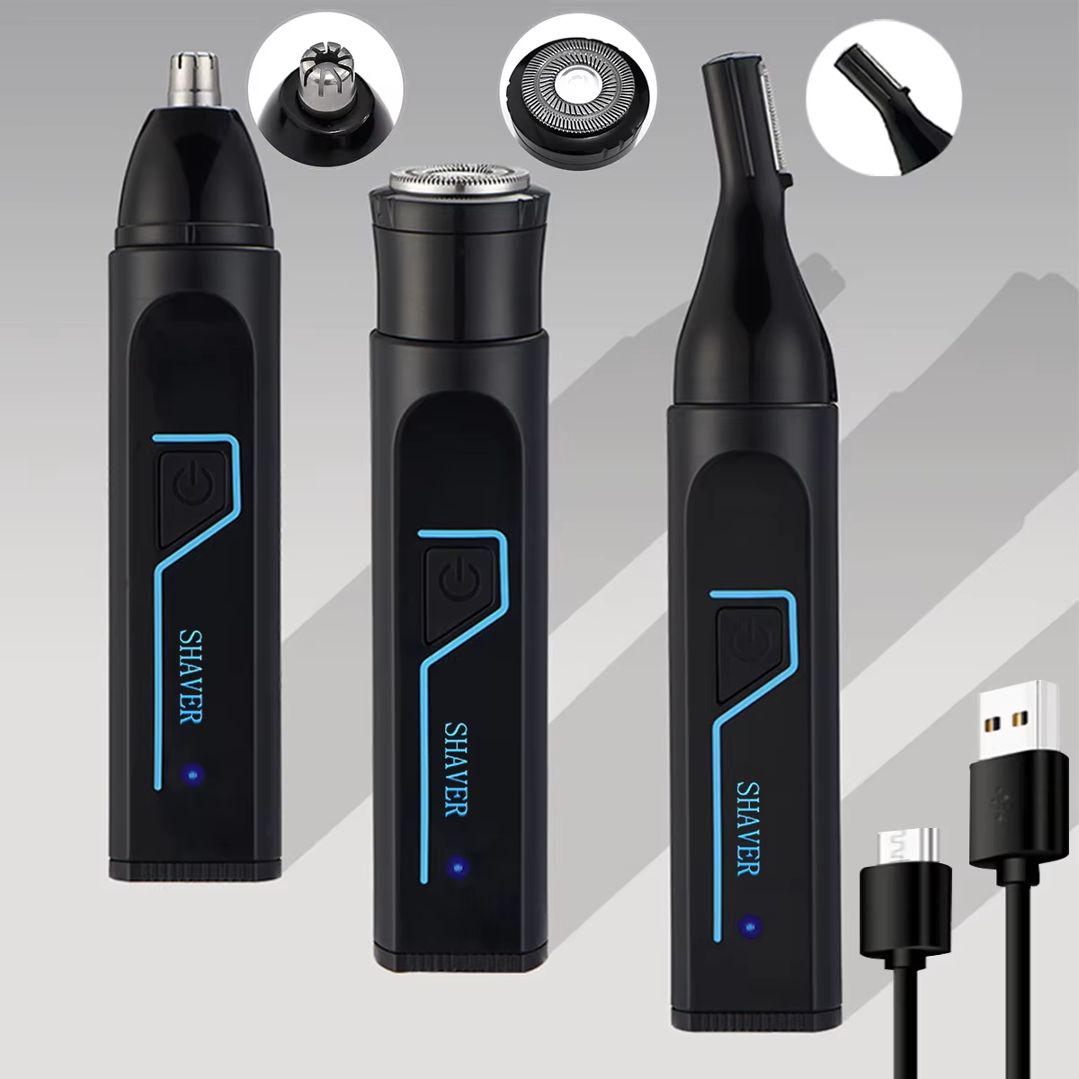 Épilateur Électrique 3 en 1 pour Homme, Rasoir pour Barbe, Poils de l'Antarctique, Poitrine, Aissell