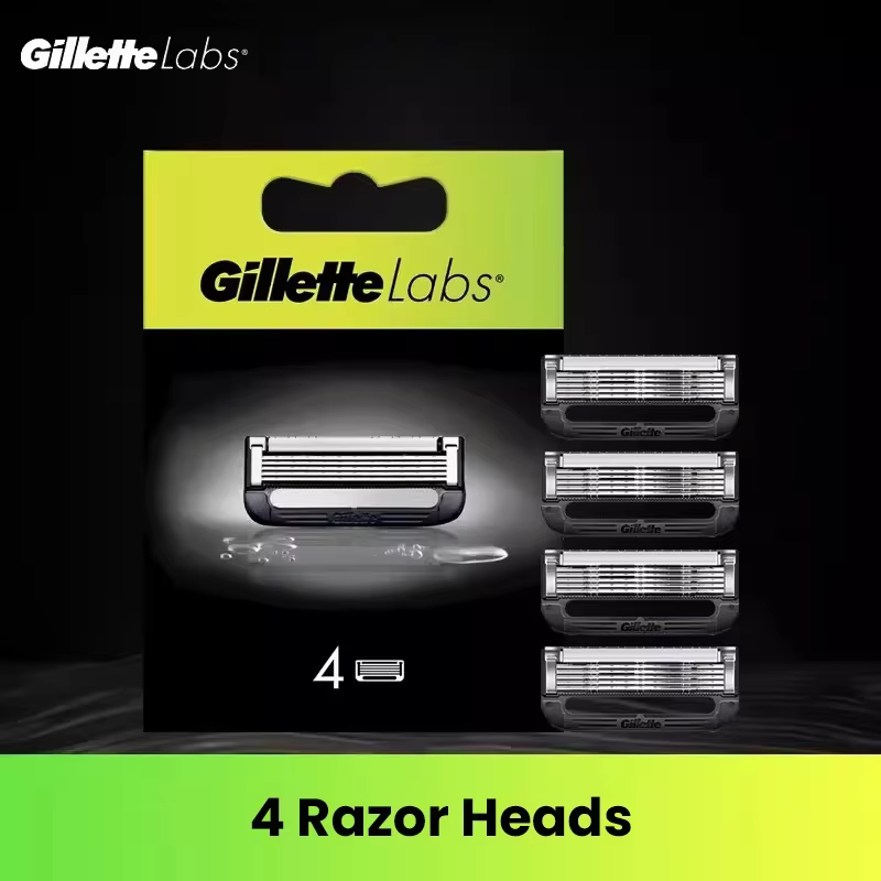 Lames de rasoir Gillette Labs pour rasoir chauffant Gillette Labs, série Aurora, 4 lames/paquet