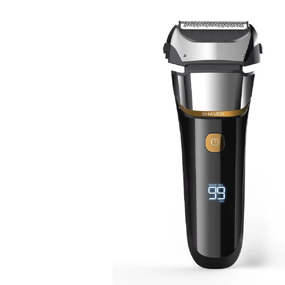 Nouveau rasoir électrique pour hommes avec écran LCD, rechargeable par USB, rasoir à barbe lavable à