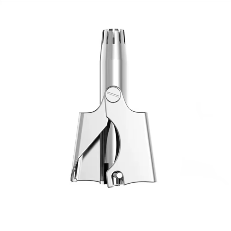 Tondeuse à poils de nez manuelle en acier inoxydable pour homme, rasoir mécanique lavable avec bross