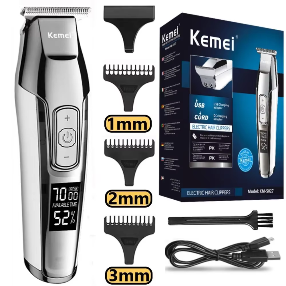 Tondeuse à Cheveux Professionnelle Tondeuse à Barbe pour Hommes Vitesse Réglable LED Tondeuses Carim