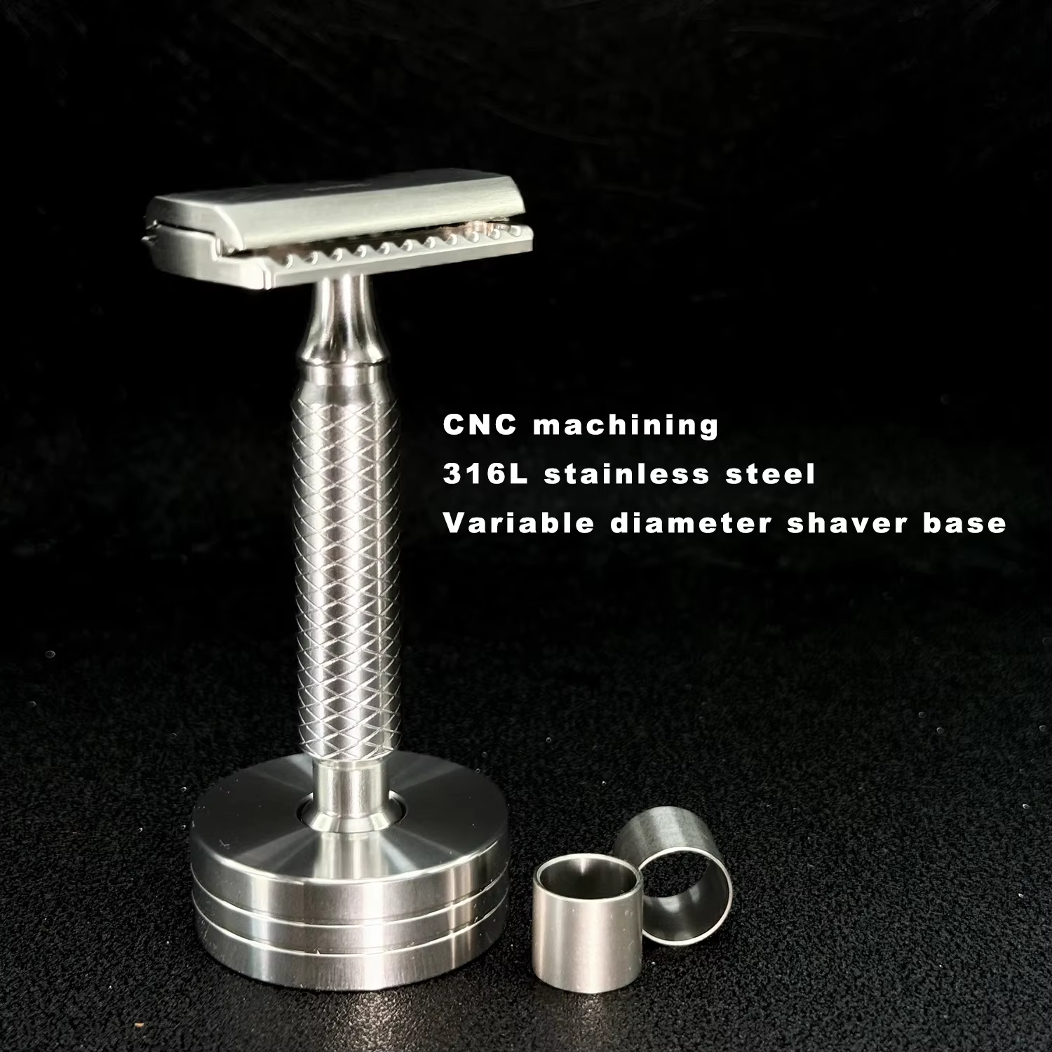 Support de rasoir en acier inoxydable 316L - Usinage CNC, base de rasoir à diamètre variable avec su