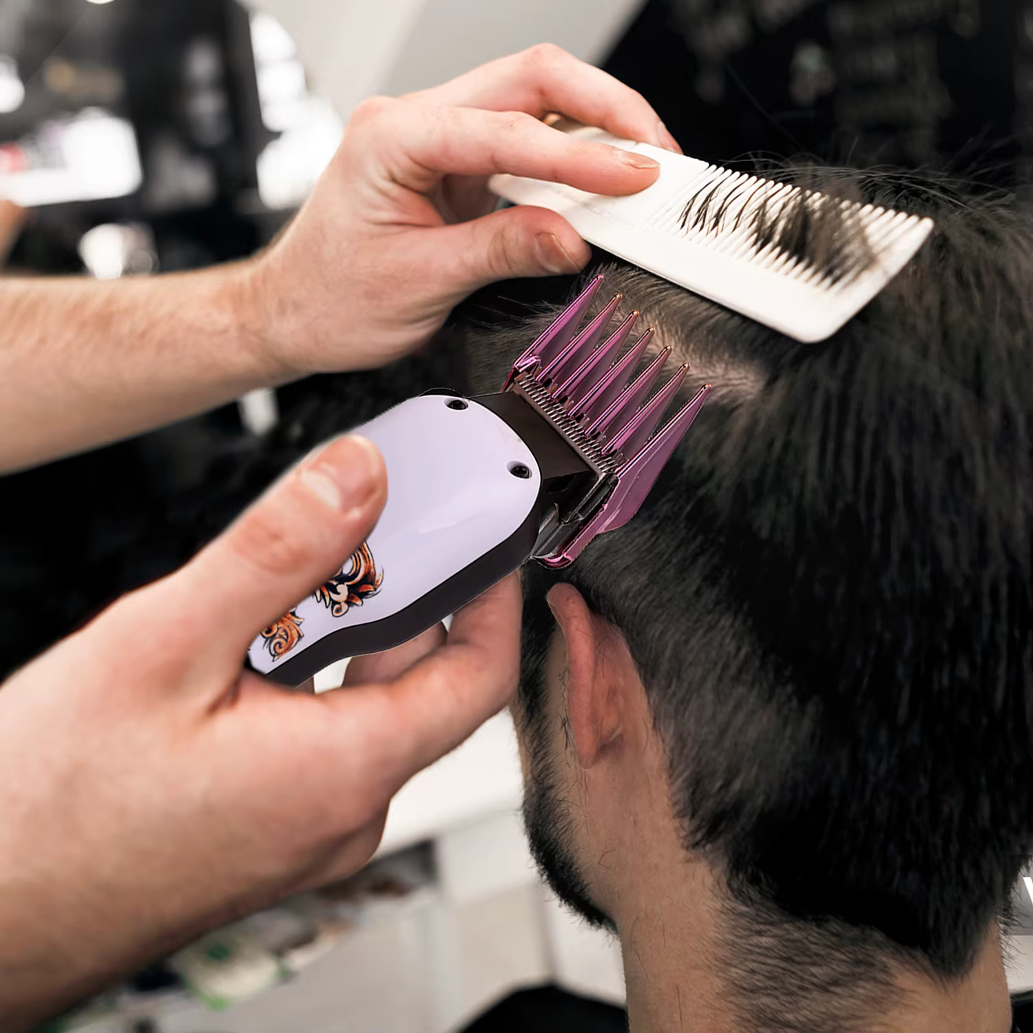 Ensemble de 10 pièces pour Salon de coiffure, galvanoplastie, limite de coupe de cheveux, peigne de 