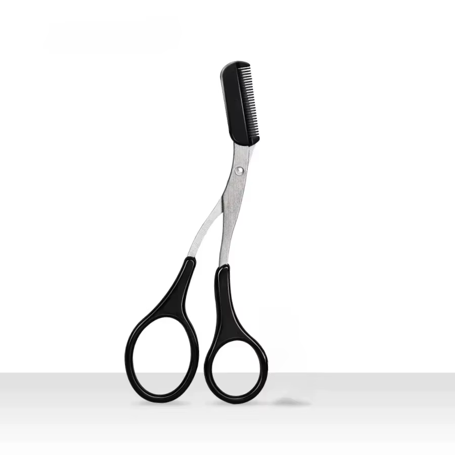 Ciseaux tondeuse à sourcils noirs, avec peigne, épilation, rasoir, façonnage des sourcils, outil de 