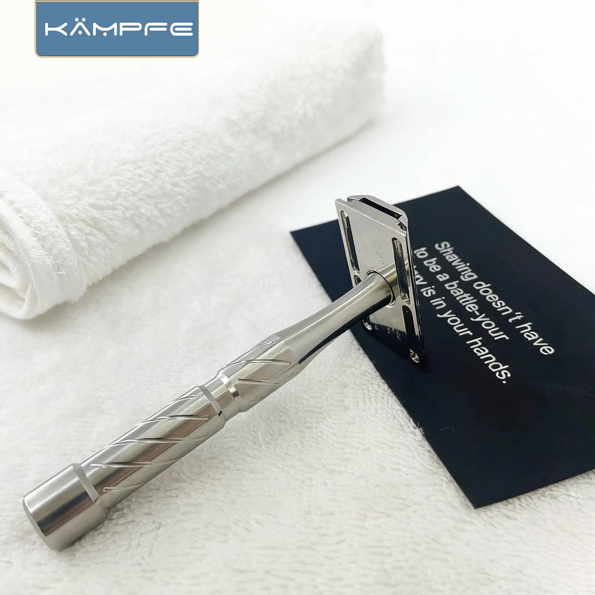 KAMPFE Rasoir manuel de sécurité CNC - Acier inoxydable traité pour le rasage humide des peaux sensi