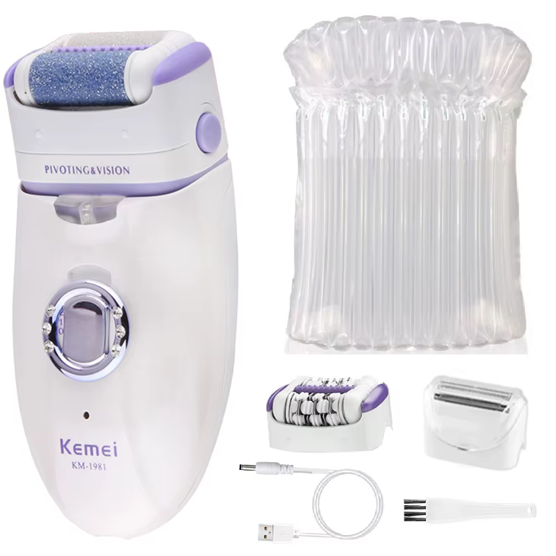 Kemei 1981 3in1 électrique femmes épilateur femme rasoir jambe corps épilation dépilatoire dame Biki