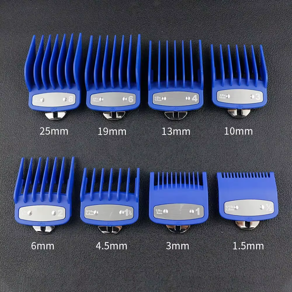 Peignes de guidage pour tondeuse à cheveux professionnelle, 8 pièces/ensemble, pour tondeuse Wahl, a