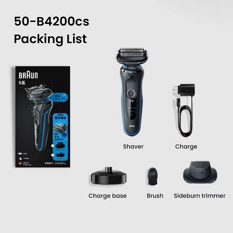 Rasoir électrique Braun Series 6 Pro 62-Sunder s pour homme, rasoir à support et à sec, modes de ras
