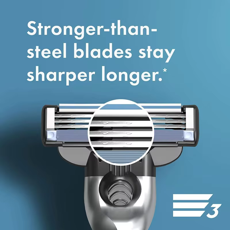 Gillette Mach 3 recharges de tête de rasoir cartouches avec bandes lubrifiées 3 couches lames de ras