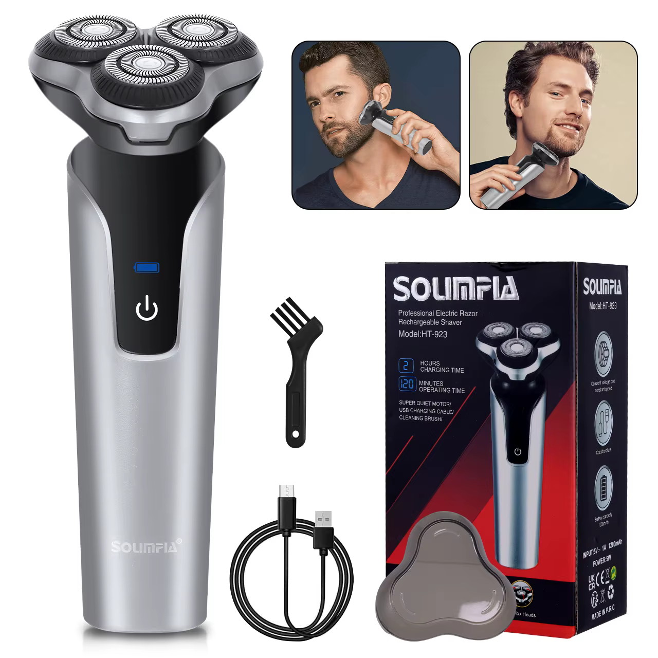 Rasoir Électrique Rétro en Métal pour Hommes avec Affichage Numérique, Tondeuse à Barbe Domestique,