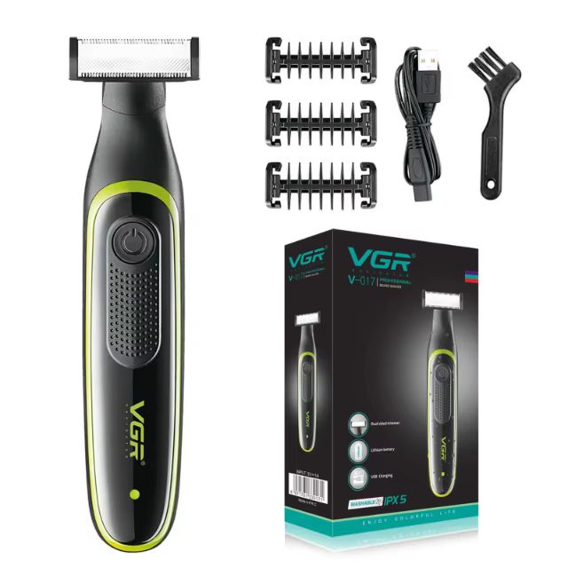 VGR une lame étanche cheveux tondeuse à barbe corps pubien Bikini rasoir Facial électrique rasoir Re
