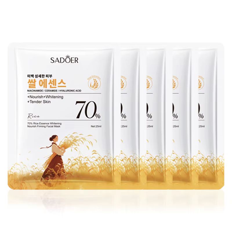 SADOER masques faciaux blanchissants au riz blanc hydratant Anti-rides Anti-âge masque hydratant cor