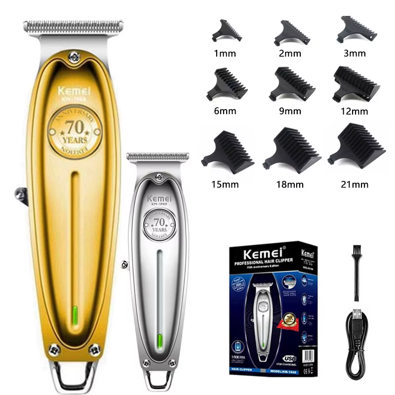 Kemei KM-1949 Professionnel Finition Tondeuse À Cheveux Hommes Électrique Sans Fil Tondeuse À Cheveu
