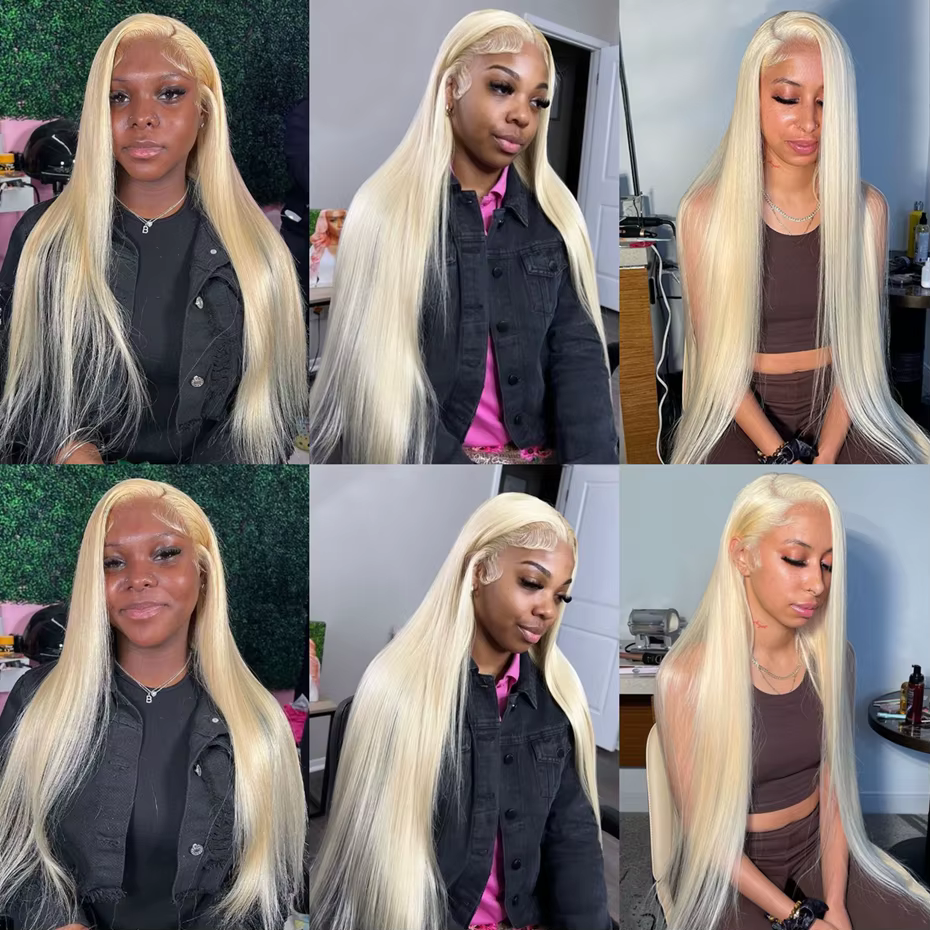 Tissage en Lot Brésilien Naturel Remy Lisse Blond 613, Extensions de Cheveux Humains, 30 34 36 38 40